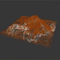 Snow Mountain Themed Decorative Rug With White Peak Rocky Terrain And Detailed Texture