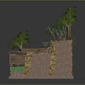 Wooden House in Natural Setting With Trees Stone Walls Grass and Water Feature