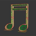 Golden Music Note Sculpture Decor With Sparkling Metal Frame Design