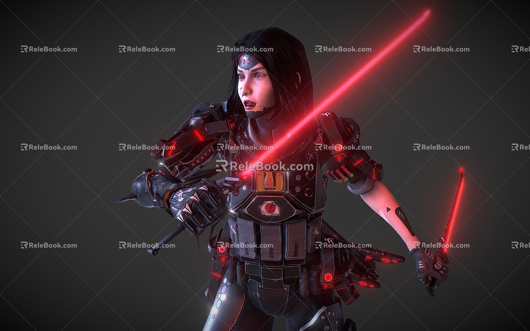 Ninja female warrior game role heroine beauty assassin warrior 3d model