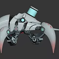 Futuristic Spider Like Robot Design With Mechanical Legs And Blue Illuminated Features