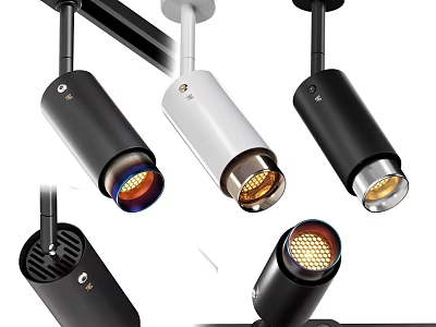 Modern LED Downlights And Spotlights With Black White Finish And Sleek Design 3d model