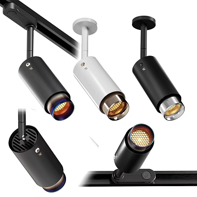 Modern LED Downlights And Spotlights With Black White Finish And Sleek Design 3d model