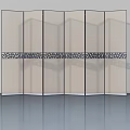 Modern Transparent Hinged Door With Multiple Panels And Black Decorative Strip 3d model