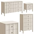 Modern Minimalist Wooden Console Cabinet and Side Cabinet with Drawers for Entryway Storage