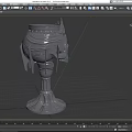 Gothic Style Decorative Lamp With Skull Design Spiked Top And Ornate Base