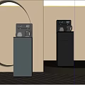 Modern Standing Kitchen Appliances With Digital Display And Stainless Steel Kettles In Grey And Black