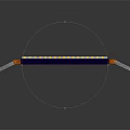 Blue Loading Platform With Yellow Warning Stripes And Orange Side Ramps