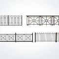 Collection of Decorative Railings Featuring Different Geometric Patterns and Styles 3d model