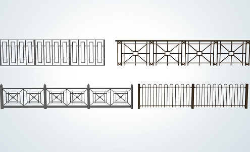 Modern Railing Iron Railing 3d model