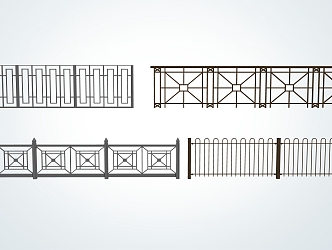 Modern Railing Iron Railing 3d model