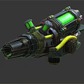 Futuristic Sci Fi Weapon With Mechanical Design Green Transparent Components And Yellow Structural Elements 3d model
