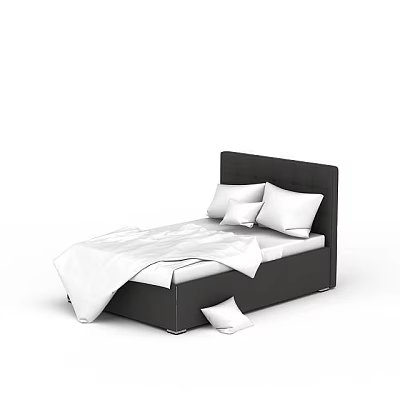 Modern Simple Double Bed 3d model