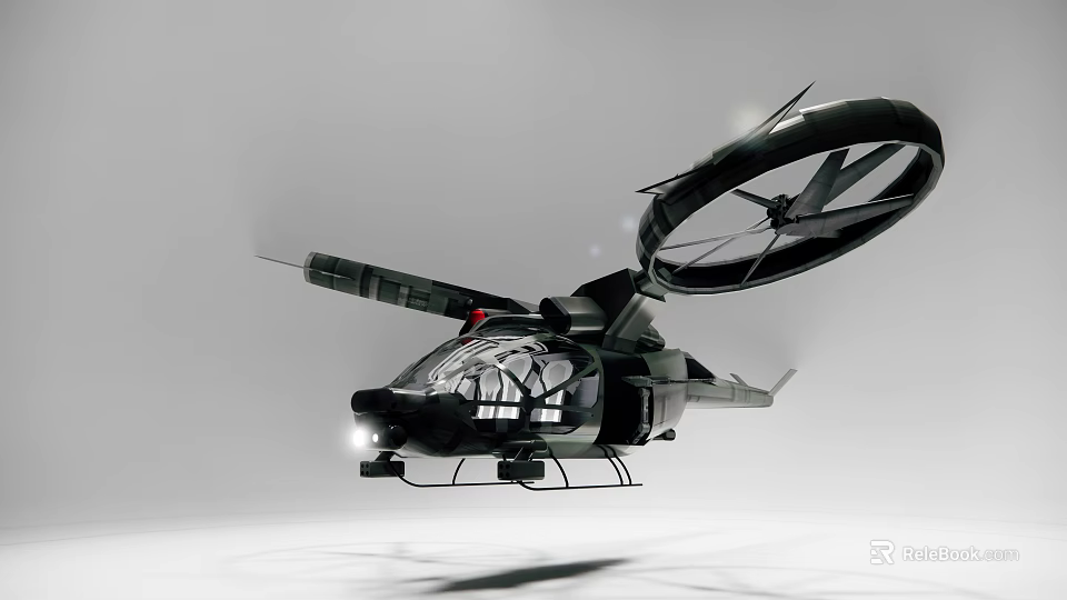 Advanced High Technology Military Helicopter With Rotor And Armament Systems 3d model 