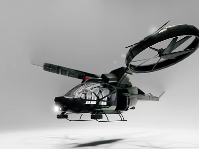 Advanced High Technology Military Helicopter With Rotor And Armament Systems 3d model