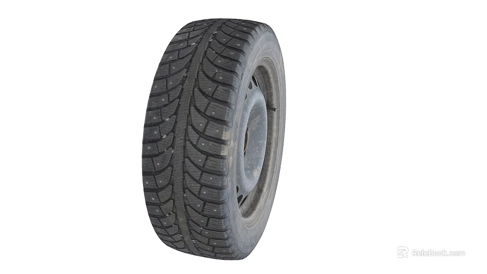 Car Tire With Deep Tread Pattern For Automotive Vehicle Road Application Use 3d model 