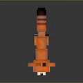 Pixel Style Red Panda Game Character With Vibrant Orange Fur And Striped Tail