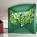 Honeycomb modeling device in modern exhibition hall 3d model