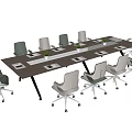 Modern conference table and chair combination 3d model