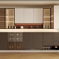 Modern Kitchen Cabinets With Glass Doors Light And Dark Tones Storage Design