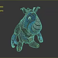 3D Cartoon Rhino Character With Blue Body Belt Arm Guards And Vivid Features