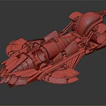 Futuristic Teal Sci Fi Vehicle With Yellow Cockpit And Metallic Design