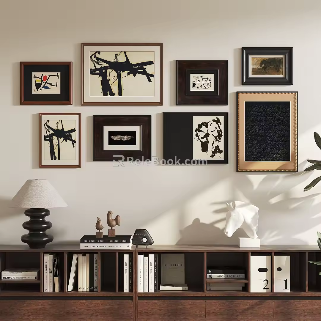 Middle Ancient Decorative Painting Ornaments Combination 3d model