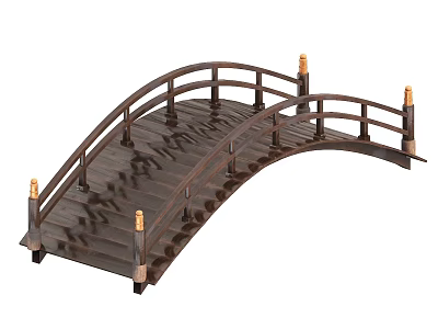 Arch bridge wooden bridge park bridge wooden arch bridge decorative bridge 3d model