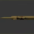 Traditional Ornate Sword With Red Handle Golden Decoration And Shiny Blade