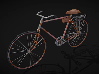 Vintage Bicycle With Brown Seat Metal Frame And Classic Design On Black Background 3d model