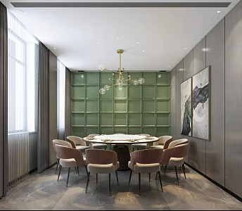 Light Luxury Room Restaurant Box 3d model