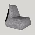 Modern Single Sofa With High Sloped Backrest And Fabric Geometric Pattern Design 3d model