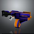 Blue And Orange NINPLUS Toy Gun With Geometric Design And Black Handle