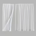 White Curtains With Soft Draped Design And Elegant Texture For Home Interior 3d model