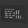 Multiple Sleek Modern Silver Switch Panels On Dark Background Display Design