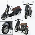 Black Scooter Display With Multiple Views And Details 3d model