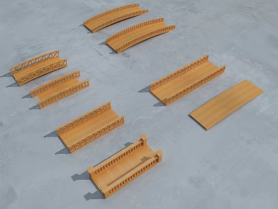 Modern Bridge Small Wooden Bridge Small Wooden Bridge 3d model
