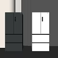 Modern Multi Door Refrigerators In Gray And White For Minimalist Interior Design 3d model