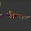 Fantasy Weapon Design With Blue Grip Golden Accents And Sharp Blade