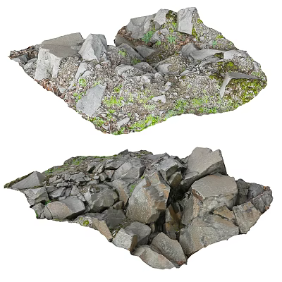Modern Stone Outdoor Stone Combination 3d model