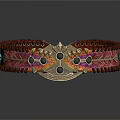 Woven Leather Bracelet With Colorful Beads And Metal Clasp Design
