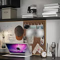 Modern Study Room With Desk Chair Dark Cabinets And Shelves
