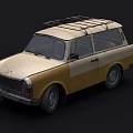 Three Vintage Station Wagons Green Yellow Beige With Roof Racks Classic Retro Design