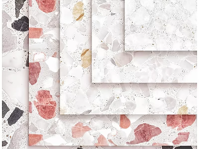 Colorful Terrazzo Marble Slab Components With Various Natural Textures For Interior Design 3d model