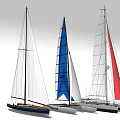 Modern Sailing Clipper Ship Ship Racing Combination 3d model