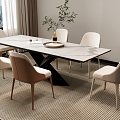 Modern Simple Dining Table and Chair Combination Jewelry Ornaments 3d model