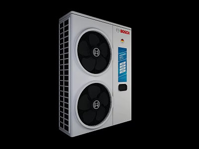 Haier Air Conditioner Fan with Two Black Fans White Outdoor Unit 3d model