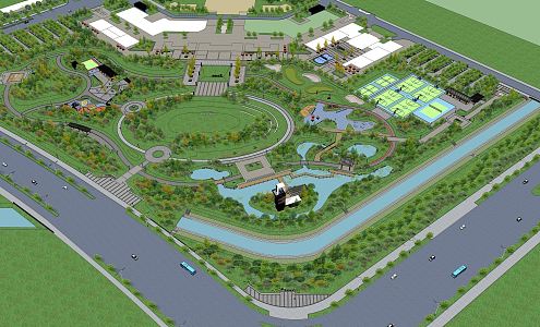 Modern Park Landscape Culture Sports Park 3d model