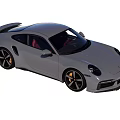 Silver Sports Car With Red Interior Black Wheels Rear Spoiler And Aerodynamic Design