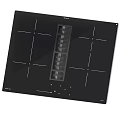 Modern Black Electric Cooktop with Multiple Heating Zones and Control Buttons
